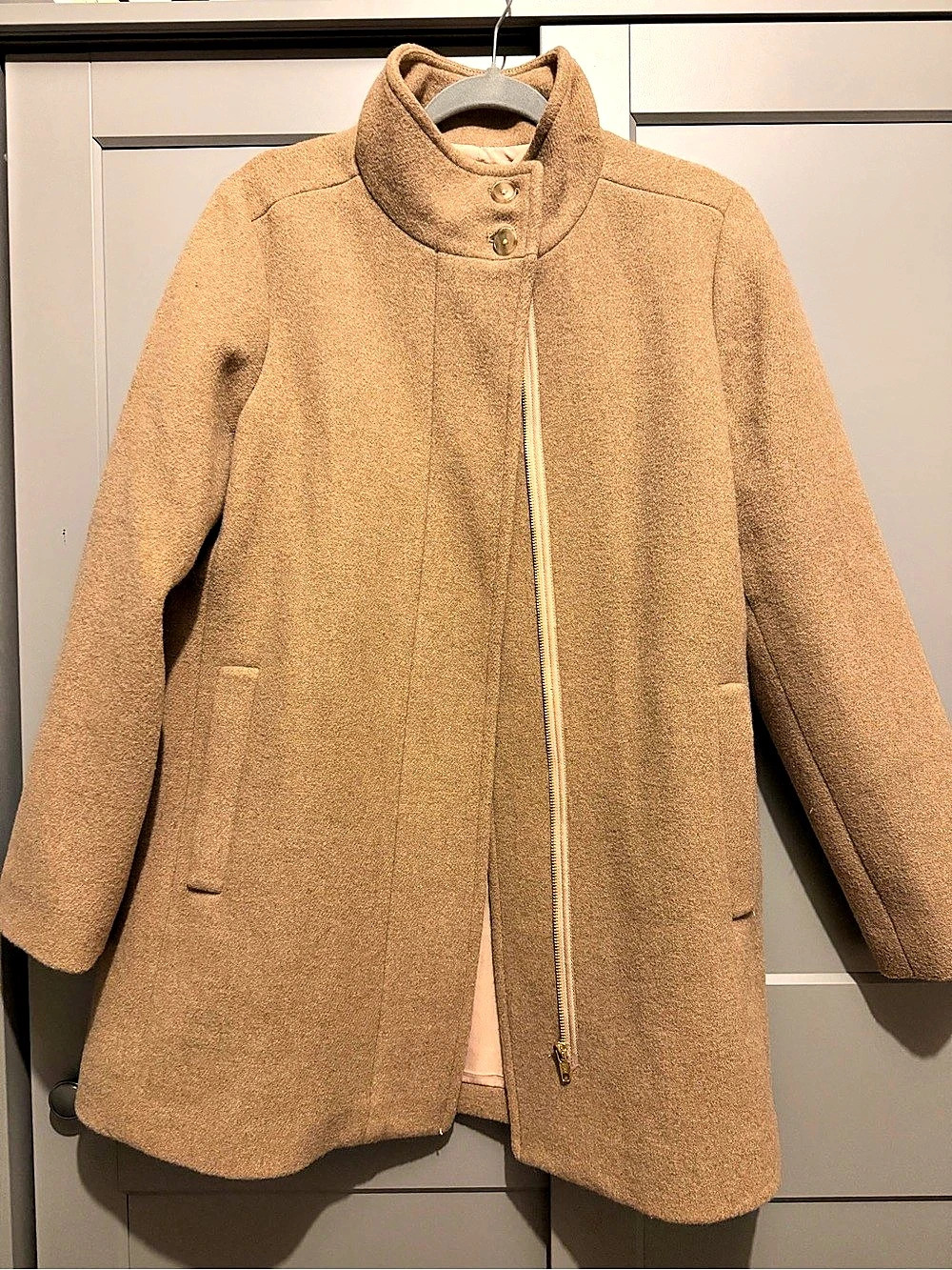 J.Crew Women's Brown Zip-Front Coat